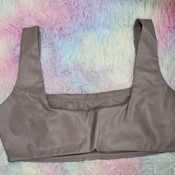 SKIMS Faux Leather Bralette Cement 2X NWOT - Picture 6 of 8